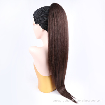 Cheap Black Water Wave Synthetic Fiber Kinky Curly Blonde Straight Drawstring Hairstyles ExtenSions Body Wave Ponytail